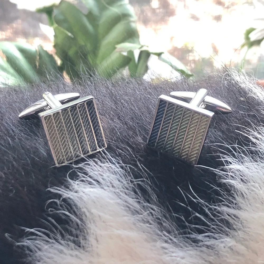 Marks & Spencer blue ombré mix silver cuff links NIB